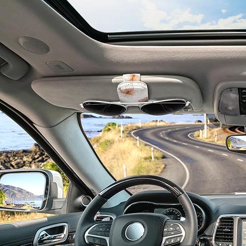 Miniatura 7 de Soporte para lentes de sol para visera de automóvil, soporte magnético de cuero para lentes de sol para automóvil, clip para colgar lentes de sol,