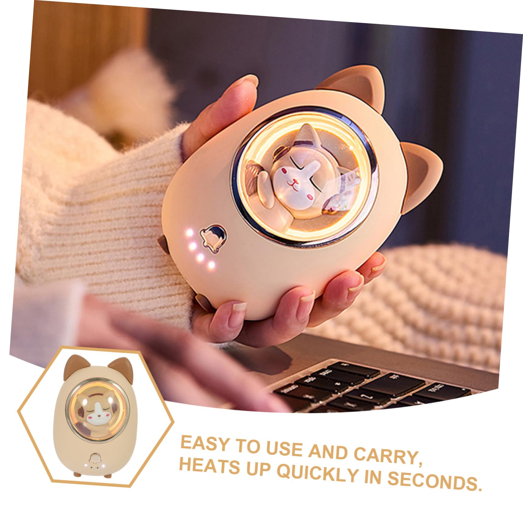 BESPORTBLE Calentador de Manos Recargable con Diseño de Personajes de Dibujos Animados USB Calentador de Manos Portátil para Invierno Eléctrico Adorable para Niñas