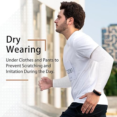 Miniatura 4 de Evridwear Mangas para brazos o piernas para eccema, 5 pares de tela de algodón puro para evitar arañazos y rozaduras, eccema, enfermedades de la