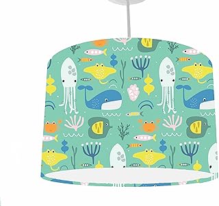 Under The Sea Light Shade, Choice of 20cm to 35cm Diameter, Underwater Nursery, Ocean Themed Nursery, Nursery Lampshades For Ceiling, Children Room Ceiling Light, Under The Sea Nursery Decor