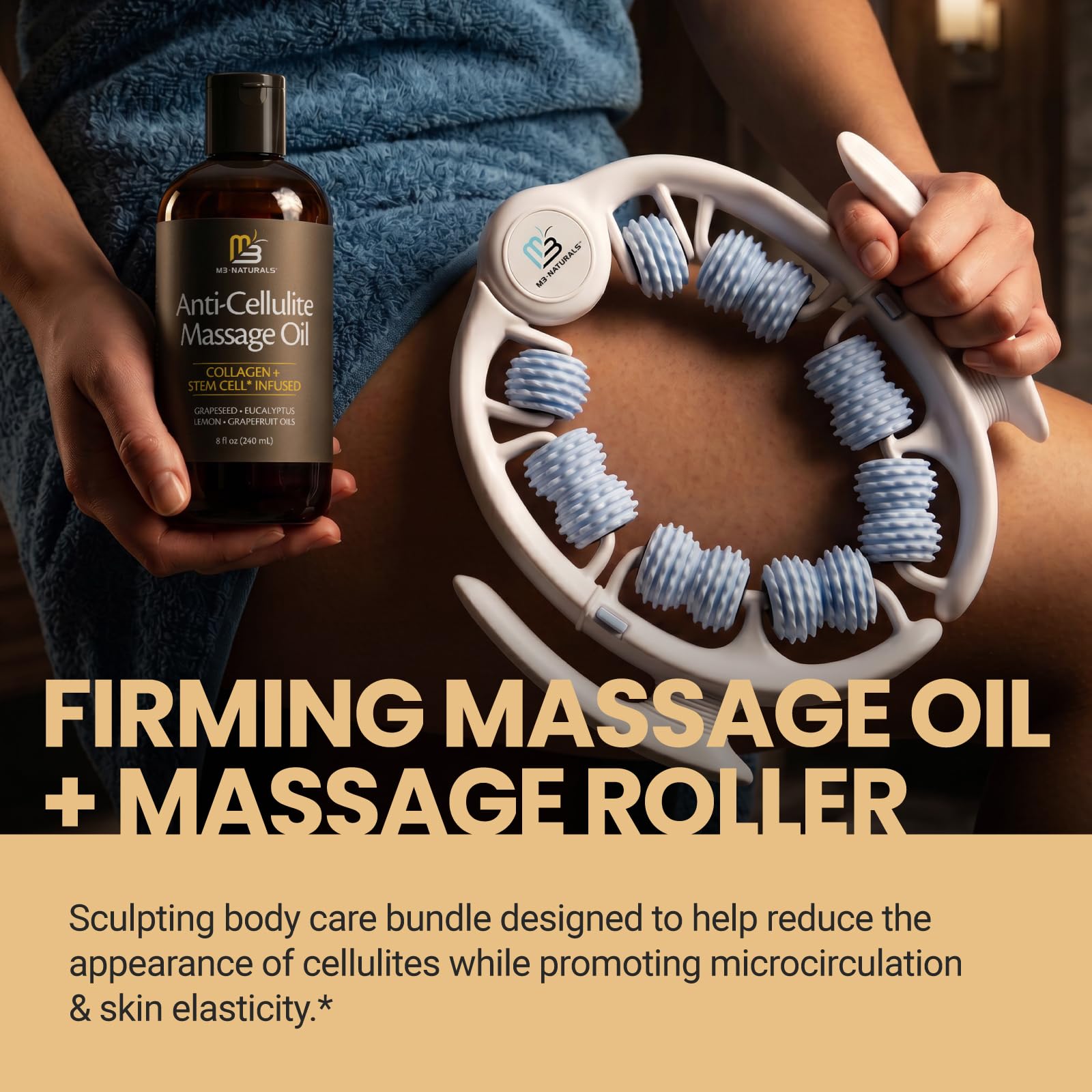 Amazon | M3 Naturals アンチセルライトオイルとリンパドレナージ