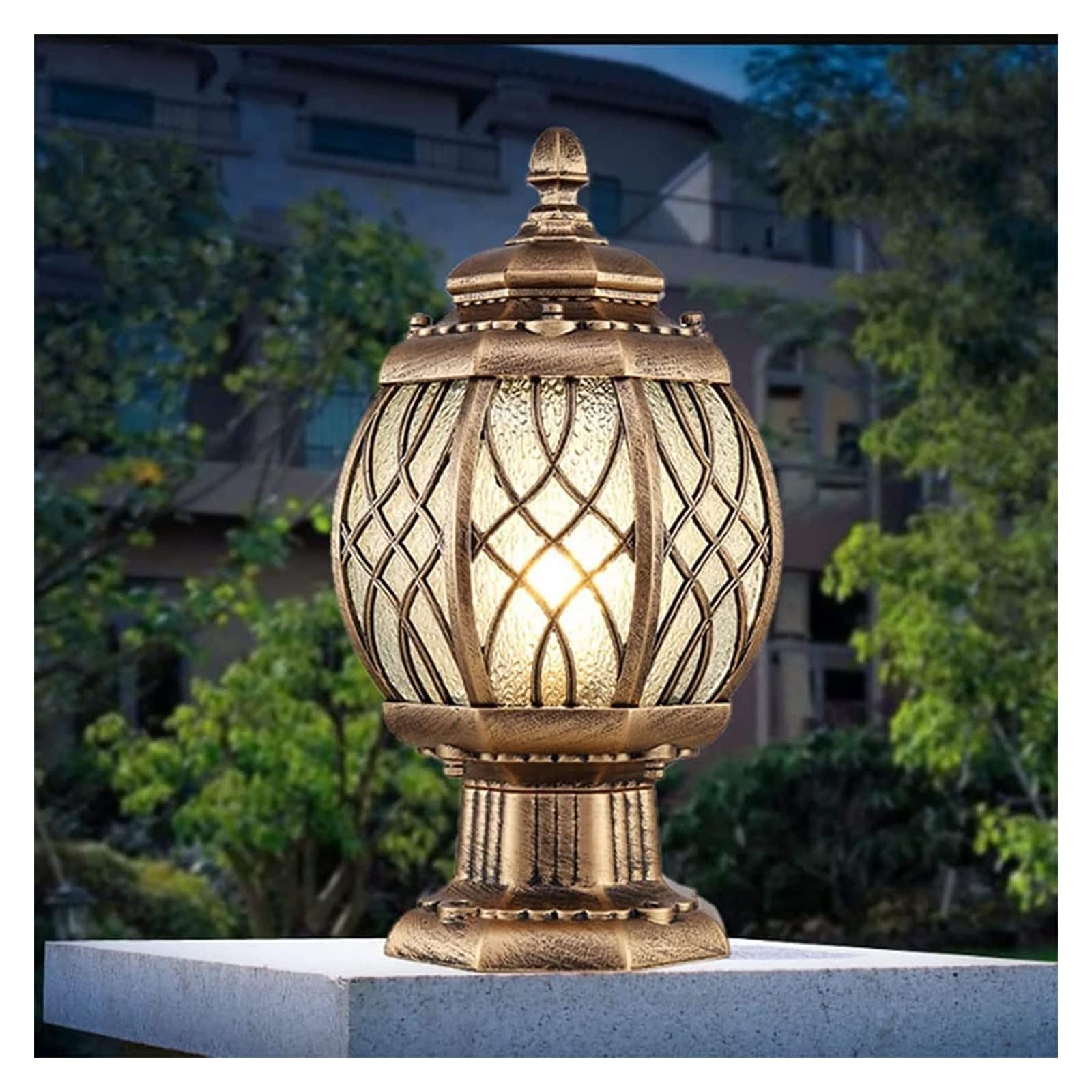 QUSYZD Lamp Post Lights Outdoor, Courtyard Light Landscape 46Cm Ip65 Waterproof Lantern Villa Courtyard Street Fence Pillar Post Light Outdoor E27 Column Lamp Aluminium,