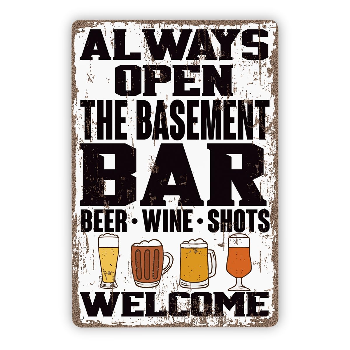 Vintage Metal Tin Sign Basement Bar, Always Open The Basement Bar, Beer Lover Decor For Garage, Funny Home Pub Decor, Housewarming Decors, S, 11.8 * 7.9inches Custom Private Property Signs Outdoor