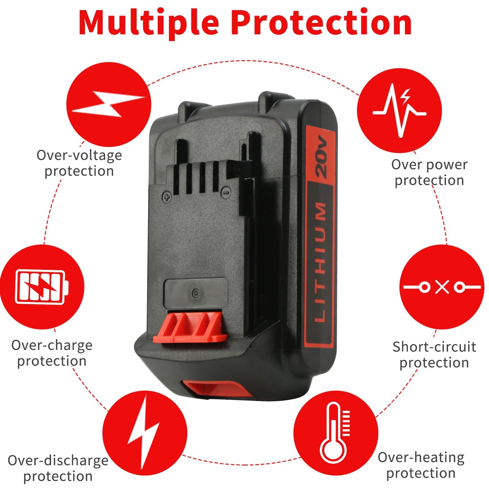 Bmcot 4.0Ah Lithium Replacement Battery Compatible with Black and Decker 20V Max LBXR20 LB20 LBX20 LBX4020, Extended Runtime for Cordless Power Tools - 2 Packs