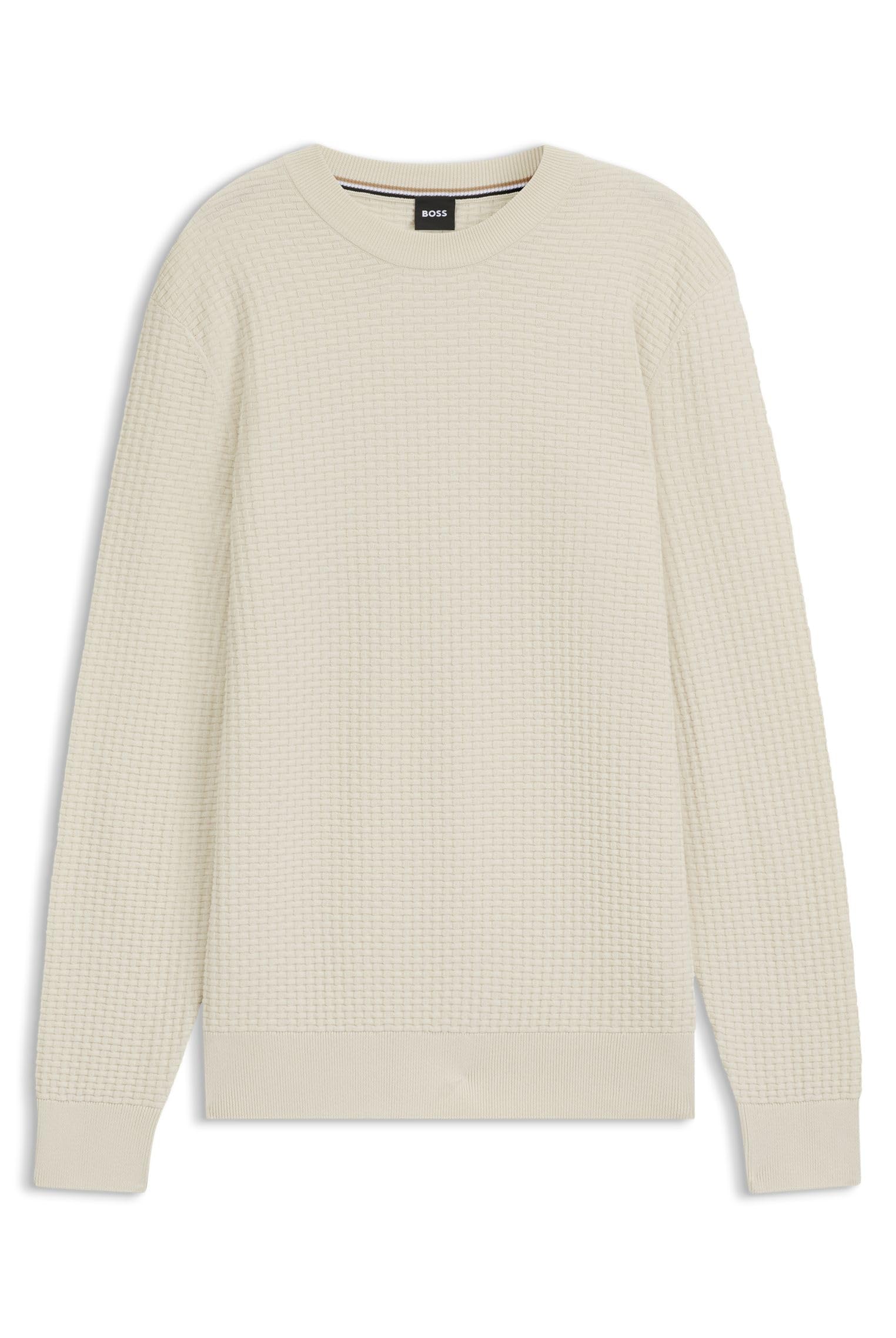 BOSS Herren H-Imberto Pullover aus Baumwolle mit Strickstruktur