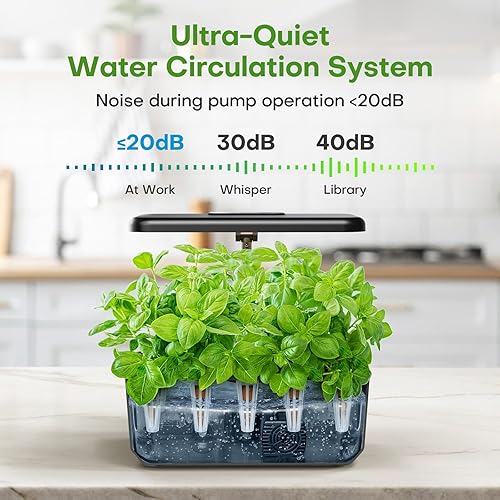 Miniatura 28 de Ahopegarden Sistema de cultivo hidropónico de jardín interior: 12 cápsulas Kit de germinación de plantas Kit de jardín de hierbas Lámpara de Blanco