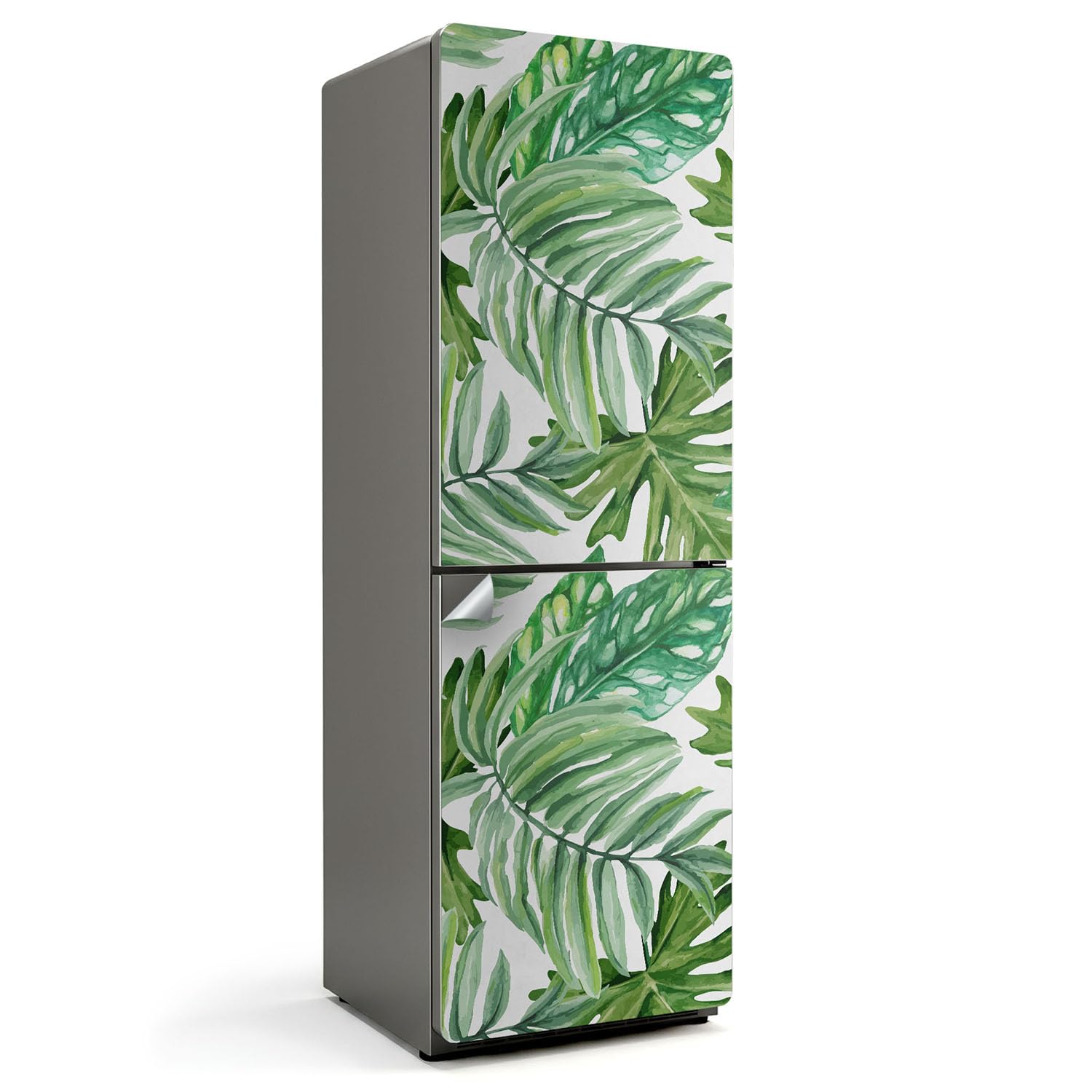 Sticker protection réfrigérateur étanche autocollant cuisine déco feuille tropicale 60x180