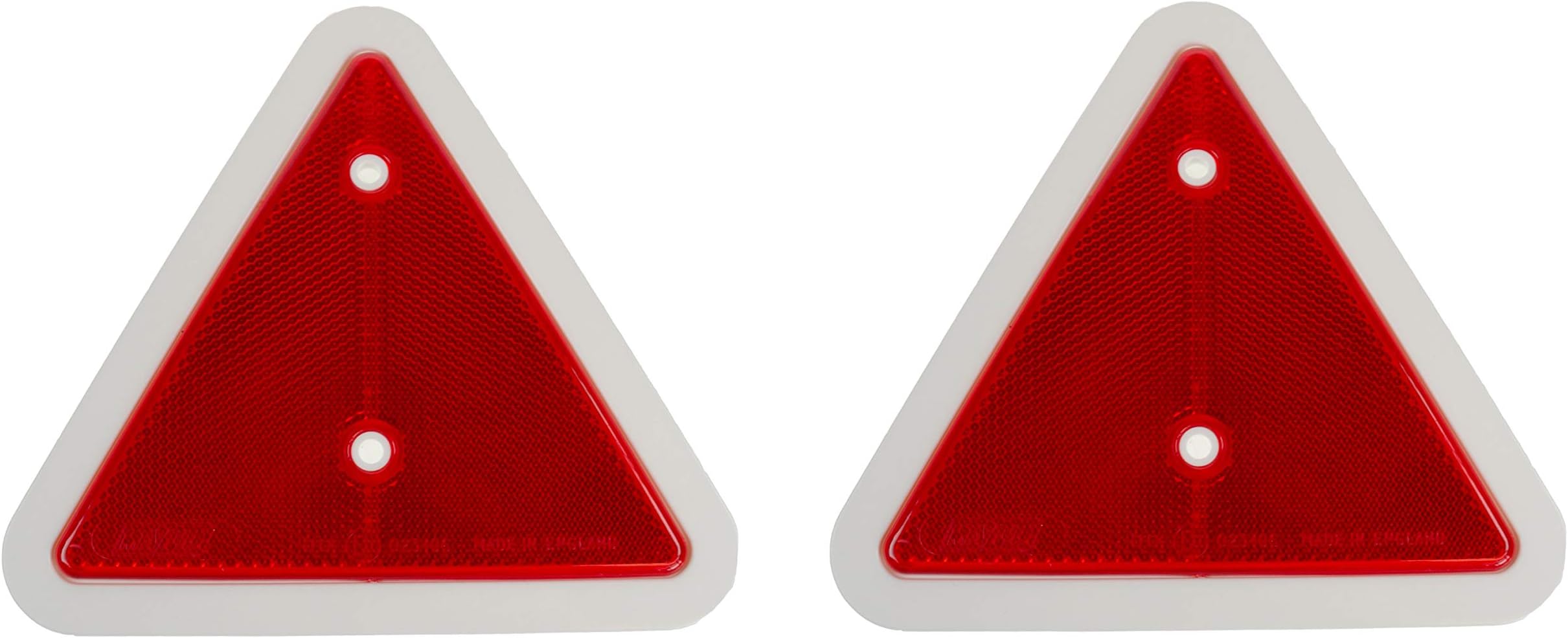 Yuanjoy 2 Pcs Car Trailer Red Reflector Triangles Adhesive, E9 Approved Class 02 IIIA Triangle