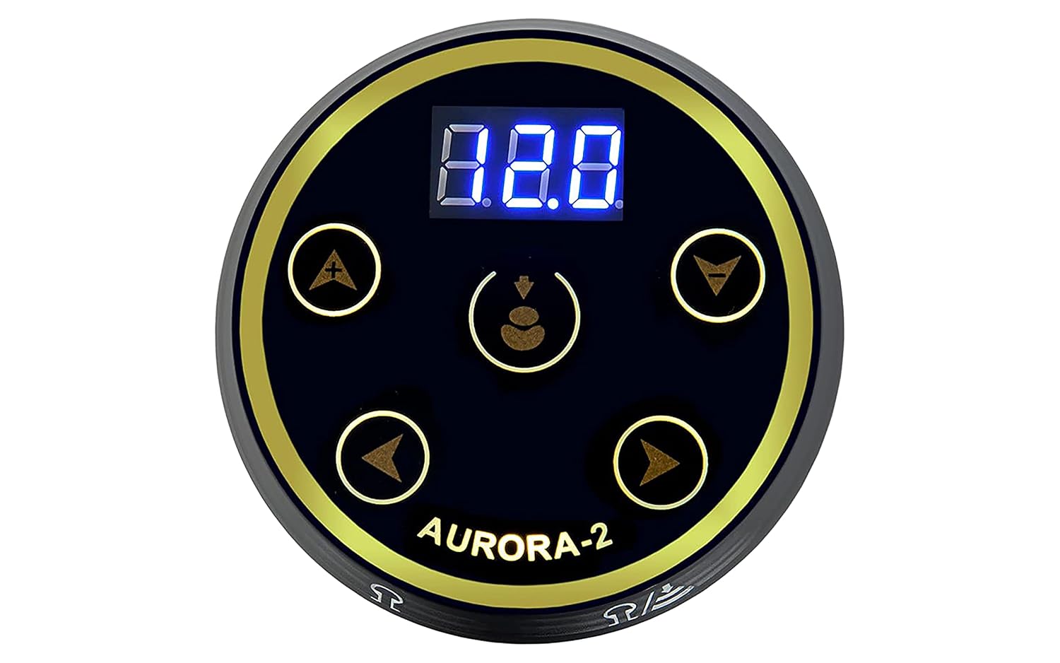 Coveted Professional Tattoo Power Supply - Aurora Colorful 2nd Generation with Digital Display, Push Button Rotary Tattoo Machine Compatibility, Adjustable Voltage, Sleek Black Color - OTW-PDL2-1