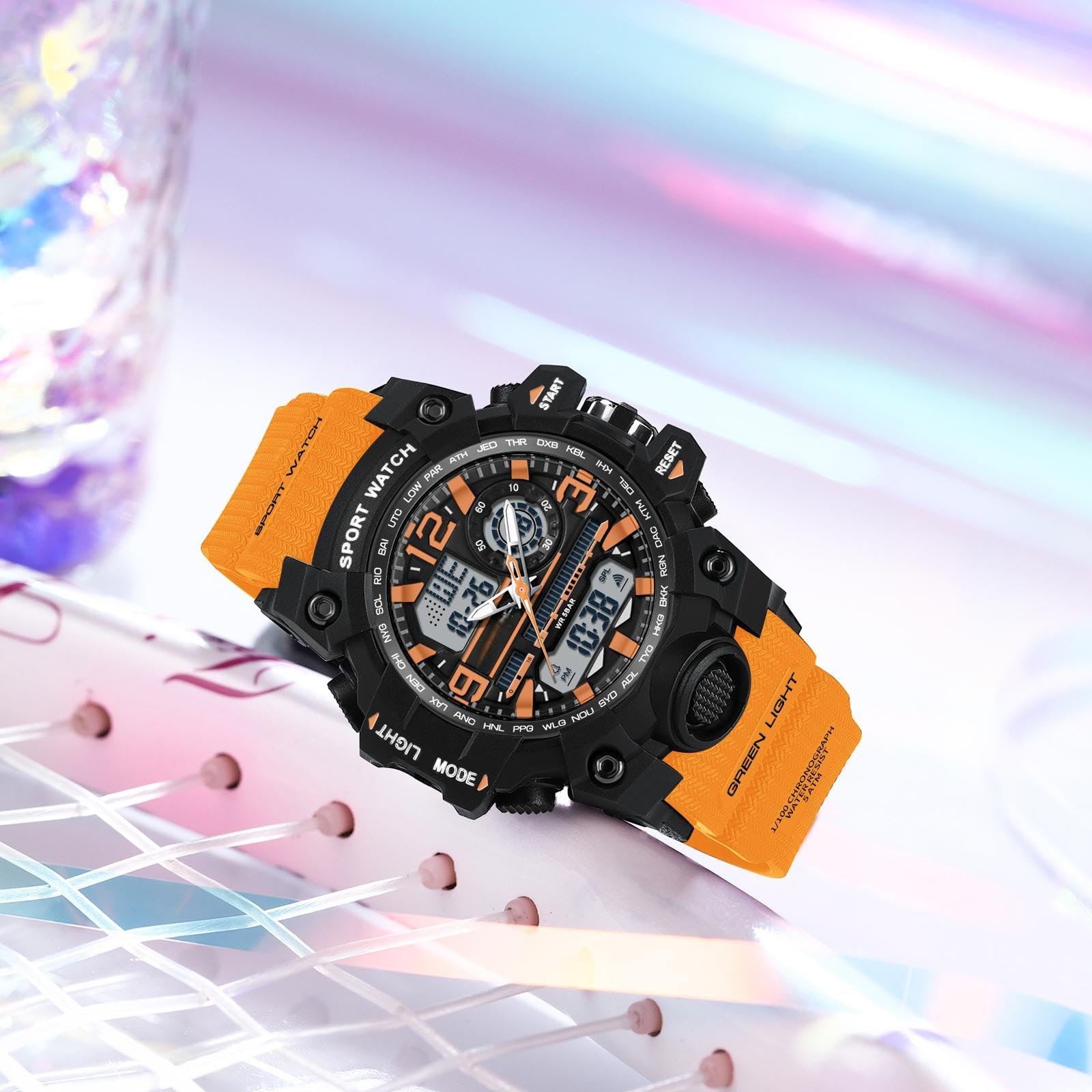 findtime Reloj de pulsera digital deportivo para adolescentes y niñas, reloj digital blanco, pantalla analógica, militar, resistente al agua