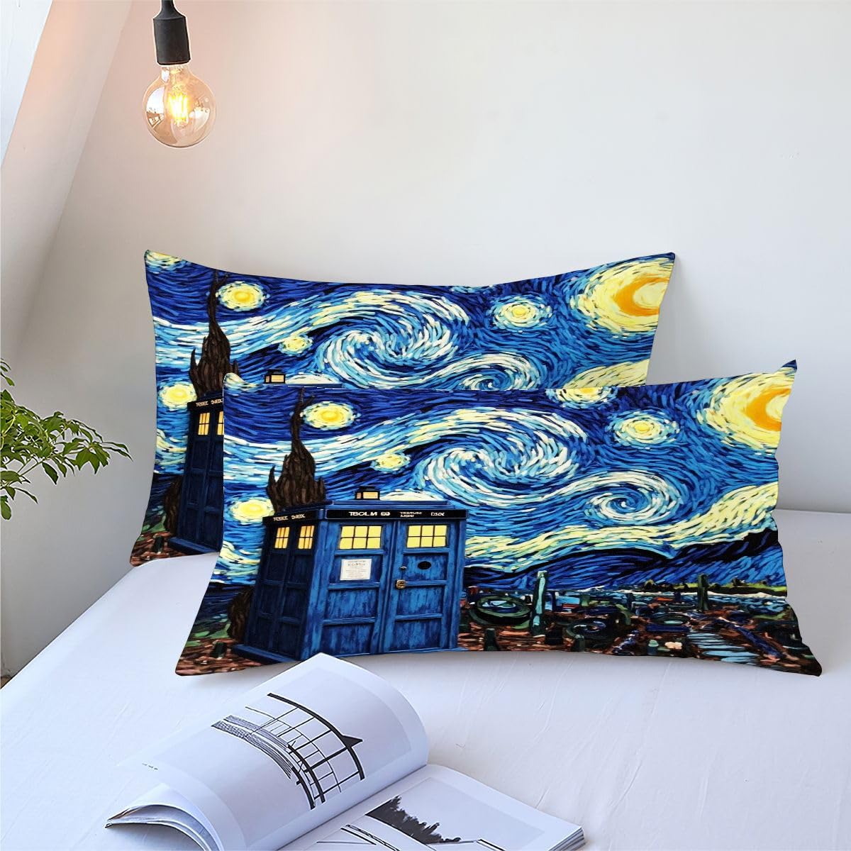 Edredón Nordica Cama 150-220x240 cm Dibujo Azul, 3 Piezas Juego de Ropa para Adultos, 3D Edredón de Microfibra y 2 Funda de Almohada (220 x 240-50 x 75)