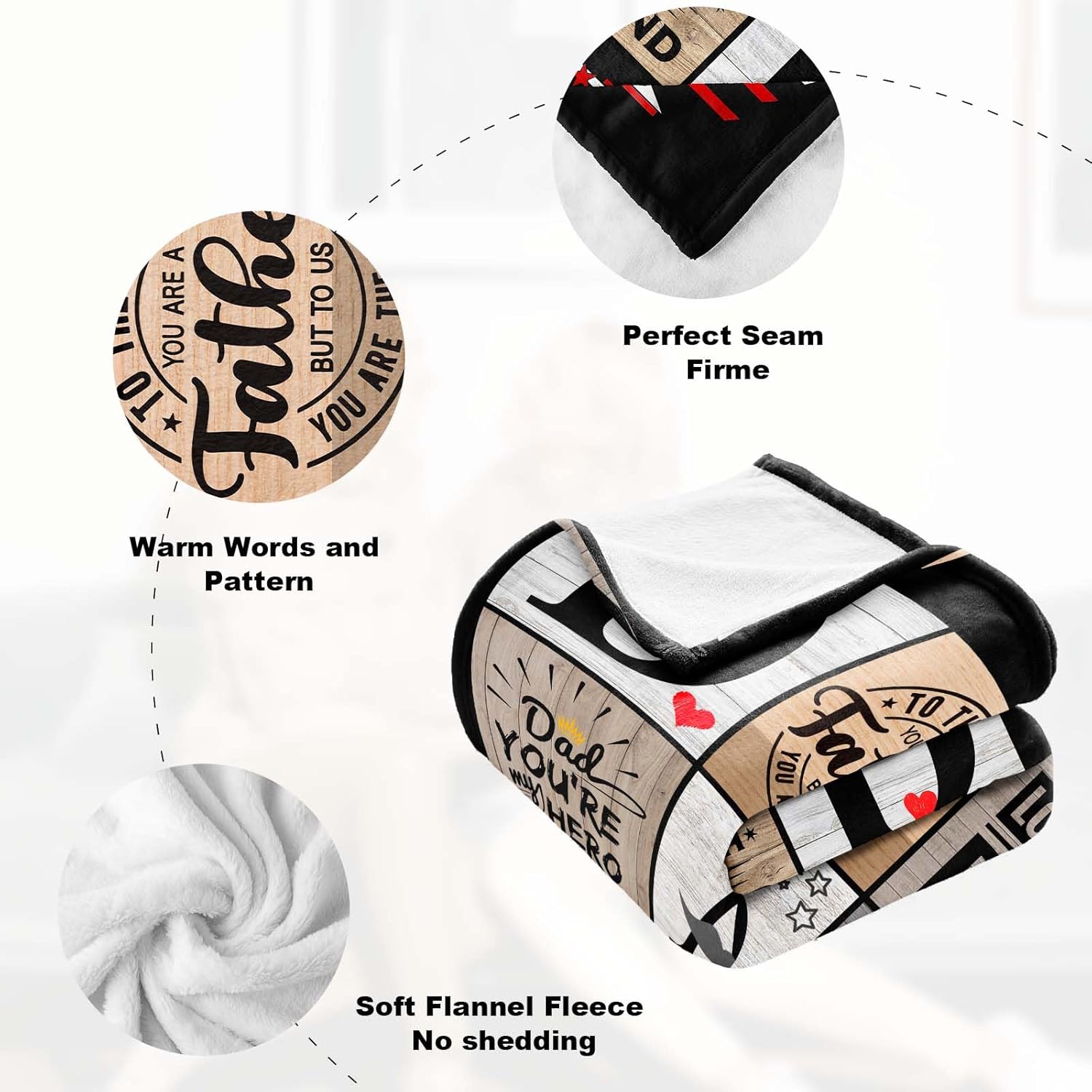 Dad Birthday Gift from Daughter, Christmas Birthday Gifts for Dad from Son, Fathers Day Presents from Kids, Cool Present for Daddy Who Wants Nothing, Soft Throw Blanket 60X50 - Image 5