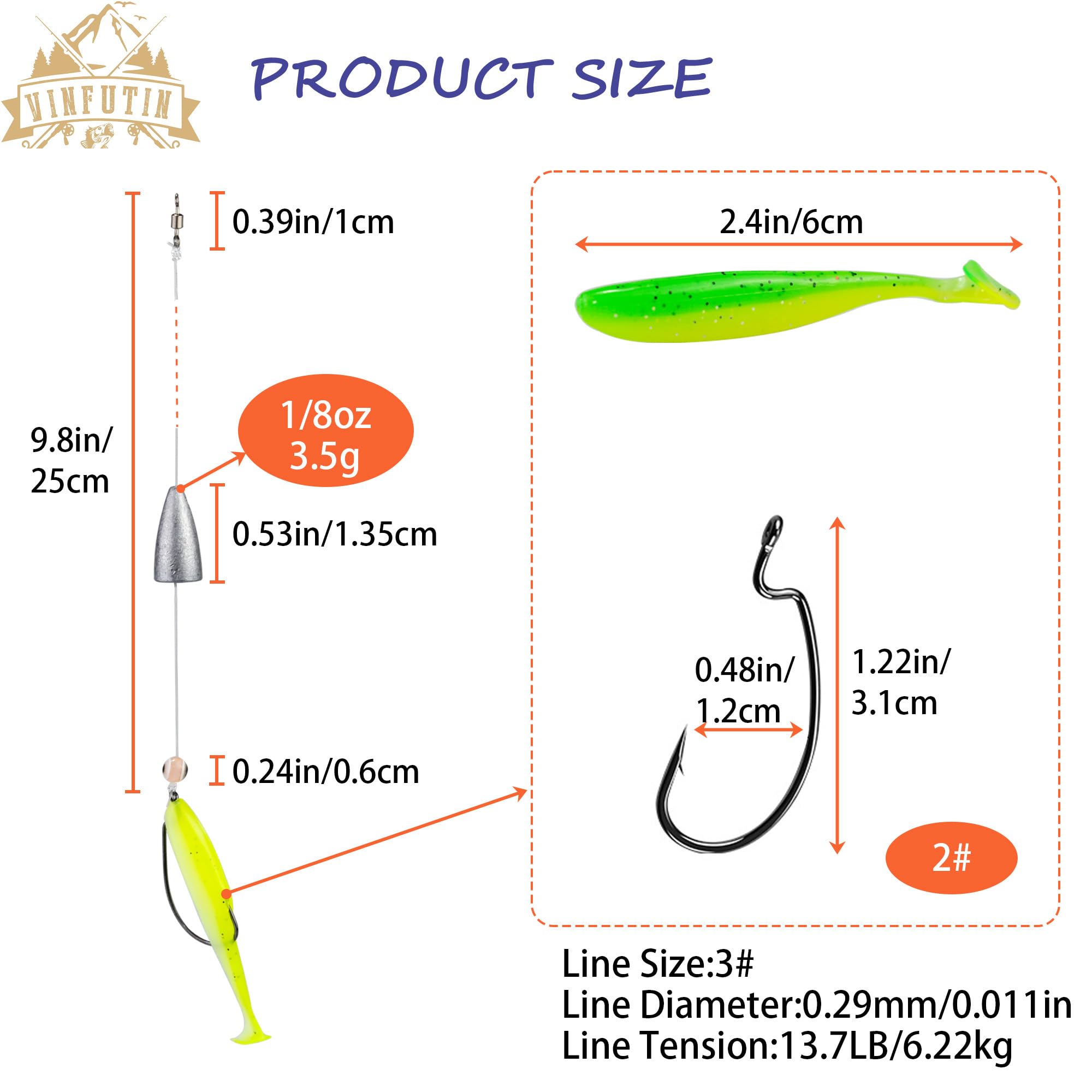 5PCS Texas Rig Set Kit Fishhooks Fishing Tackle