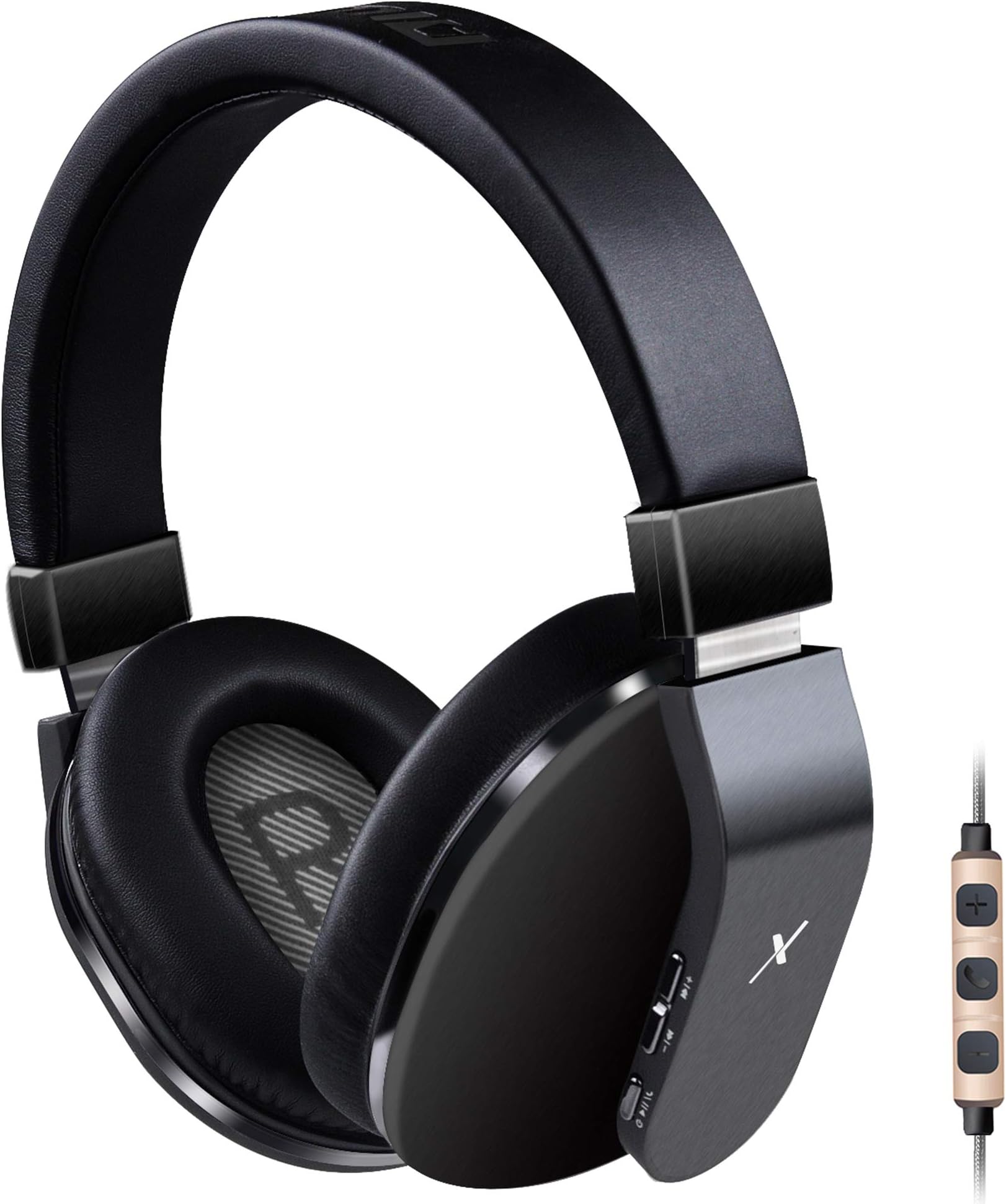 RiwBox XBT-780 Bluetooth Headphones Over Ear with Mic and Volume Control,Noise Isolation V5.0 Headset, w/Built-in Mic and Wired Mode for PC/Cell Phones/TV (Black)