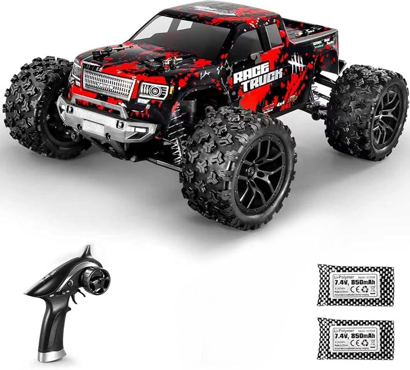 1/18 4WD RC Truck 36KM/H Impermeable 2 Baterías 2.4G auto Remoto | Camión RC Todo Terreno, Suspensión Independiente, Electrónica A Prueba De Salpicaduras, Control De Doble Velocidad, RTR Listo Para Correr para Niños