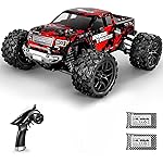 HAIBOXING 1:18 Scale All Terrain RC Car 36KM/H High Speed, 4WD Electric Vehicle,2.4 GHz Radio Controller, Included 2 Batteries and A Charger,Waterproof Off-Road Truck (Red)