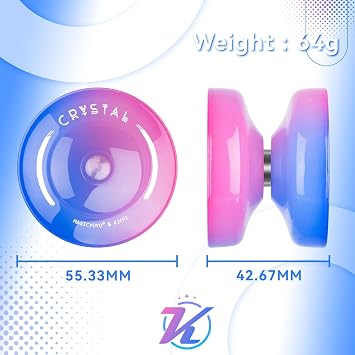 Magicyoyo K2 クリスタルヨーヨー 子供用 初心者向け レスポンシブ ヨーヨー 反応しないヨーヨーベアリング 交換用 プラスチック ヨーヨー プロフェッショナル ヨーヨー12弦 ヨーヨーケース ヨーヨーアクセサリーセット ブルーピンク
