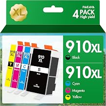 910 XL Ink Cartridges Combo Pack for HP Ink 910 XL Cartridges for HP Printers Work with Officejet Pro 8020 8028 8025 8035 Printer BCMY 4 Pack