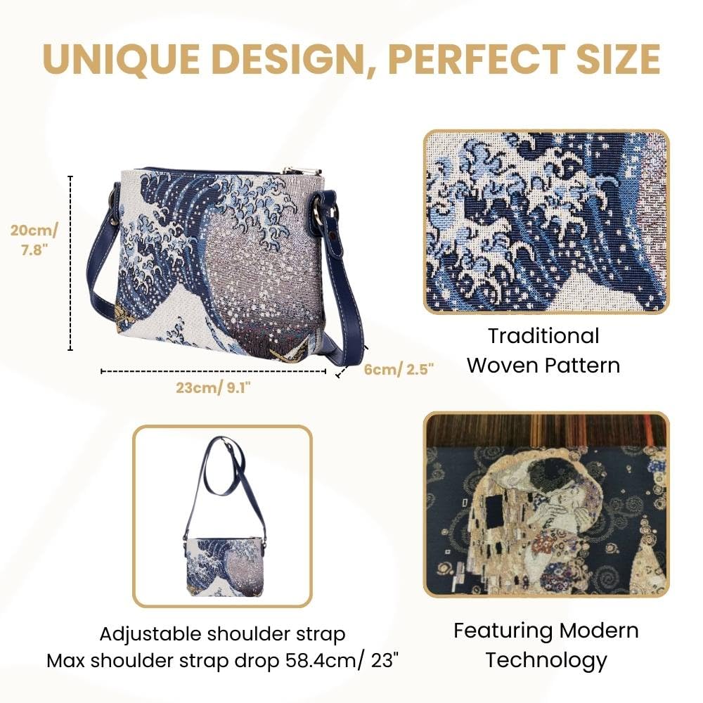 Signare Arazzo Donna Borse ispirate al designer giapponese Hokusai, The Great Wave off Kanagawa