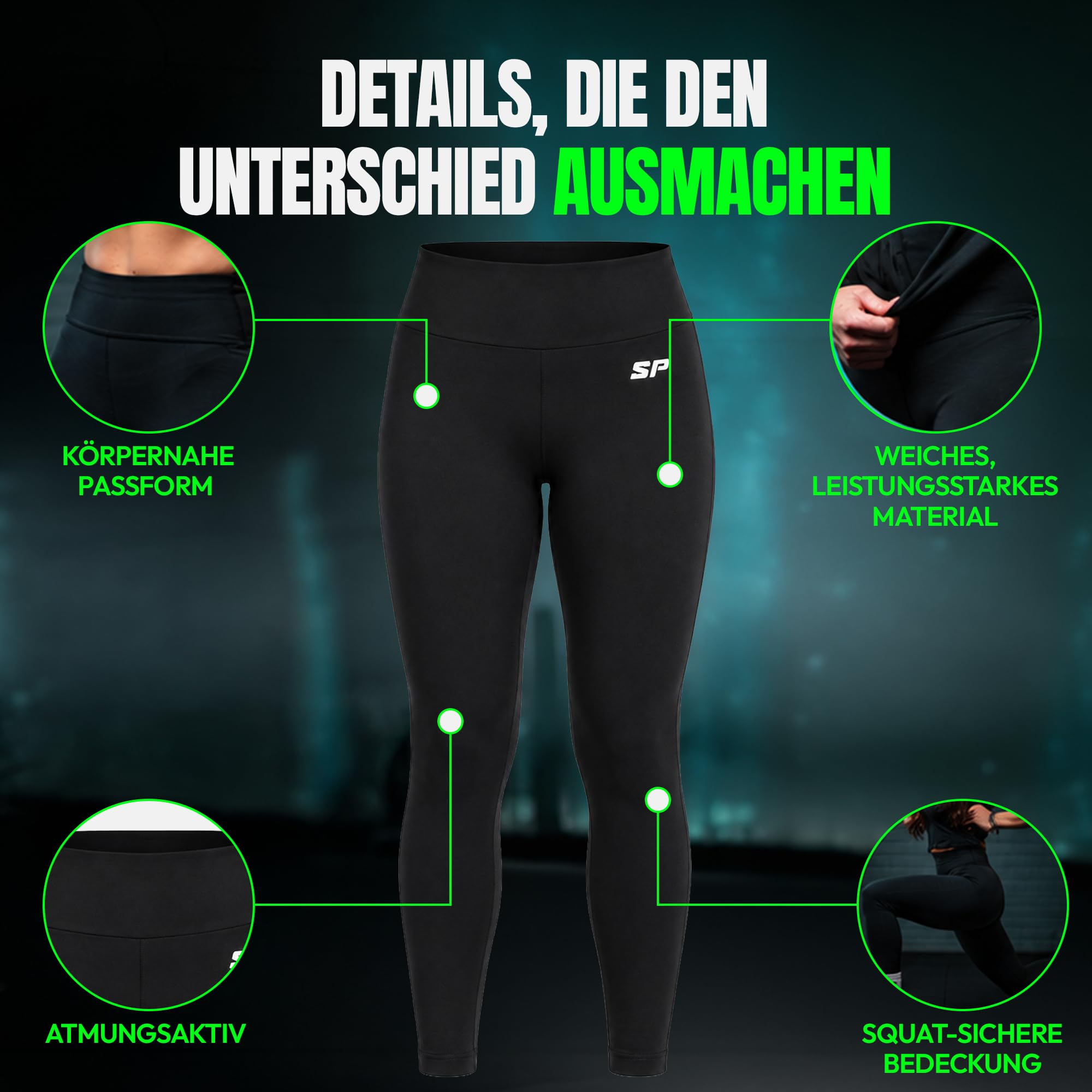 Starpro Leggings da donna a vita alta, per yoga e fitness, con tasche nascoste, taglie dalla XXS alla L