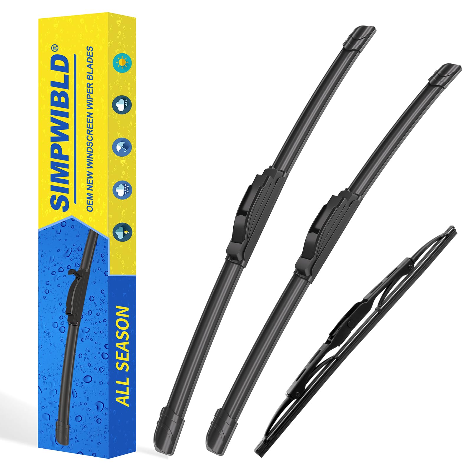 3 wipers Replacement for 2008-2019 Dodge Grand Caravan Front Wiper Blades Original Equipment Windshield Wiper Blades Set 26"+20"+16" (Set of 3) J-HOOK