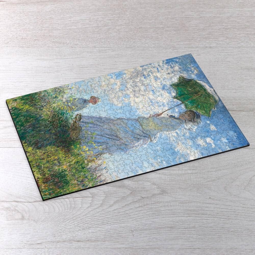 Woman with a Parasol – Madame Monet and Her Son Wooden Puzzle by Claude Monet. Wooden Jigsaw Puzzles for Adults - 500 Pieces