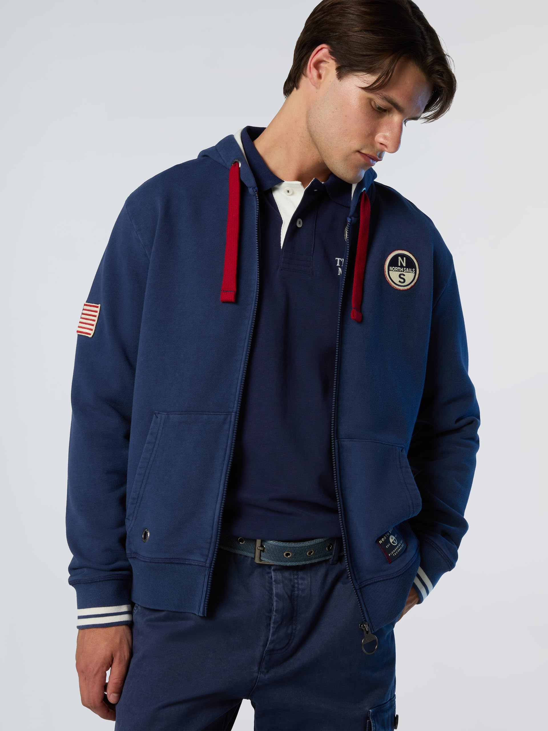 NORTH SAILS Felpa Hoodie Uomo Archive in Cotone Organico con Zip