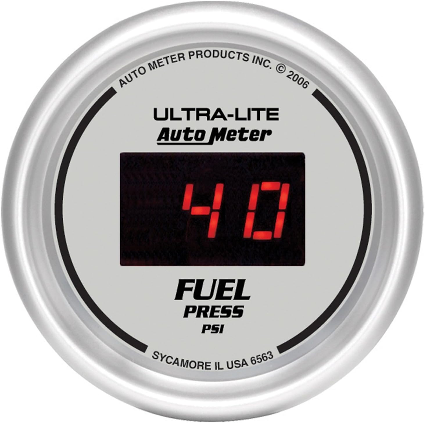 Auto Meter 6563 Ultra-Lite Digital 2-1/16" 0-100 PSI Digital Fuel Pressure Gauge