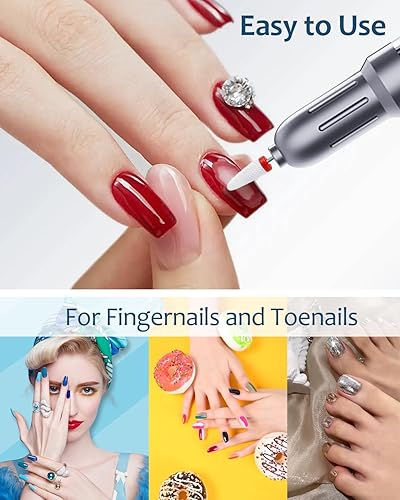 Miniatura 4 de Taladro eléctrico de lima de uñas Taladro de uñas profesional para quitar cutículas de esmalte de uñas de gel acrílico, 18000 rpm, amoladora