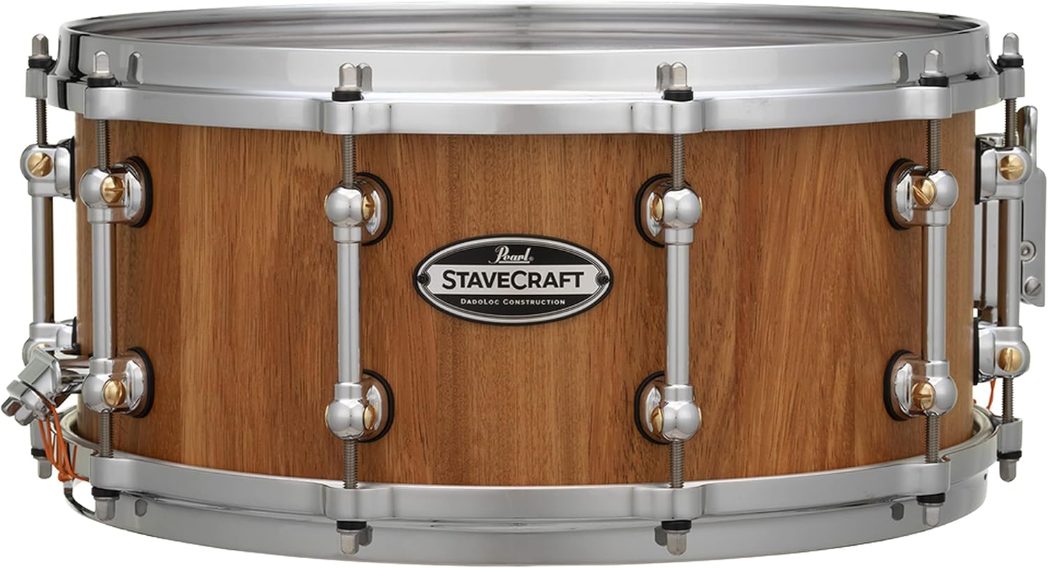 Pearl StaveCraft 14"x6.5" Maximum Volume Snare Drum with 20mm Makha shell, Thai Oak DadoLoc and MasterCast Die-Cast Hoops in Hand-Rubbed Natural Satin Finish