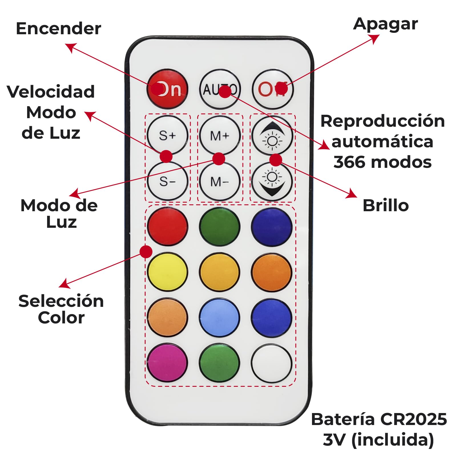 LED ATOMANT 4x Luz Piscina LED RGB 10W IP68 Cable 8m Adaptador y Mando