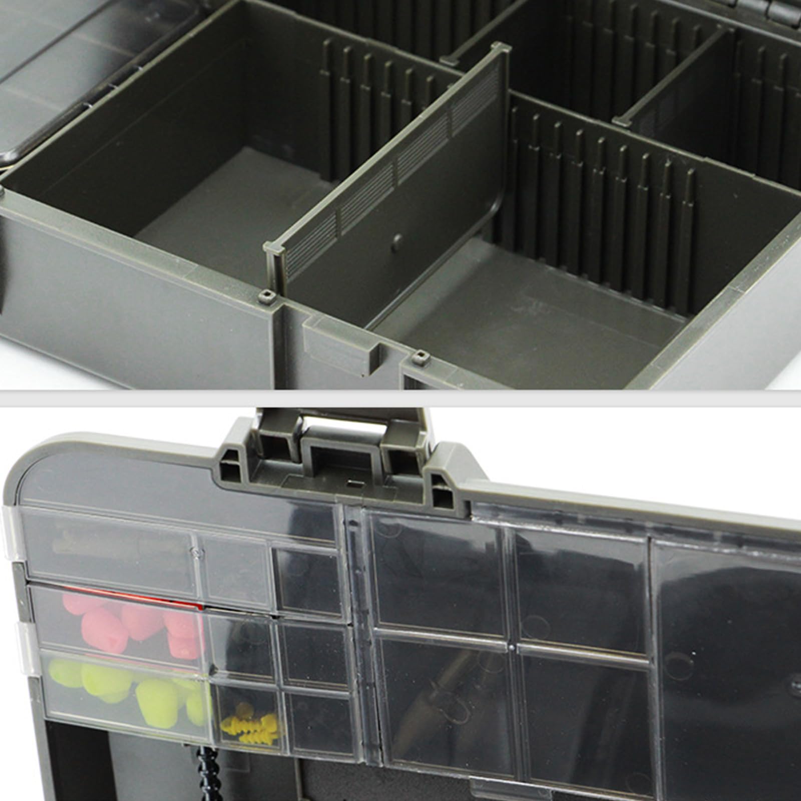Boîte de rangement pour articles de pêche, plusieurs compartiments, hameçons, boîte de rangement