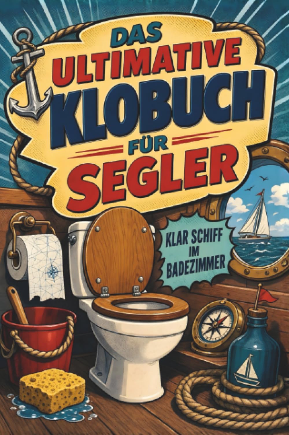 Das ultimative Klobuch für Segler: Klar Schiff im Badezimmer. Lustiges Geschenk für Segeln, Yachten und Hafenmanöver