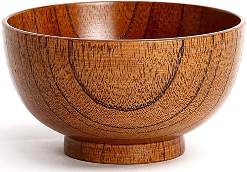 Miniatura 8 de Tazón de madera hecho a mano, taza, para arroz, sopa, inmersión, café, té, decoración (2 cuencos de azufaifo, XL 5.5 pulgadas de diámetro por 3-18