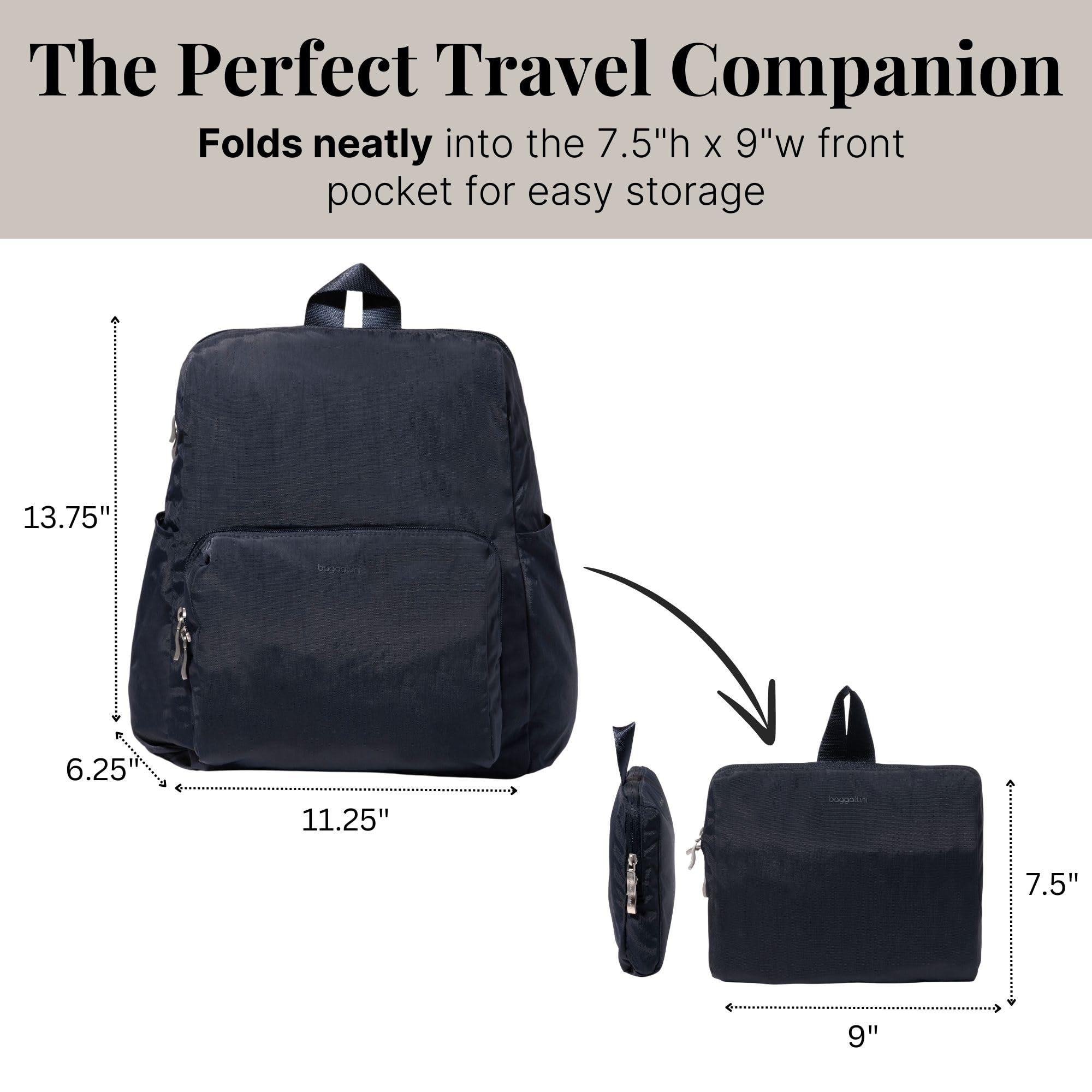 Baggallini Zaino portatile da donna (confezione da 1), Navy francese, Einheitsgröße, Zaino portatile