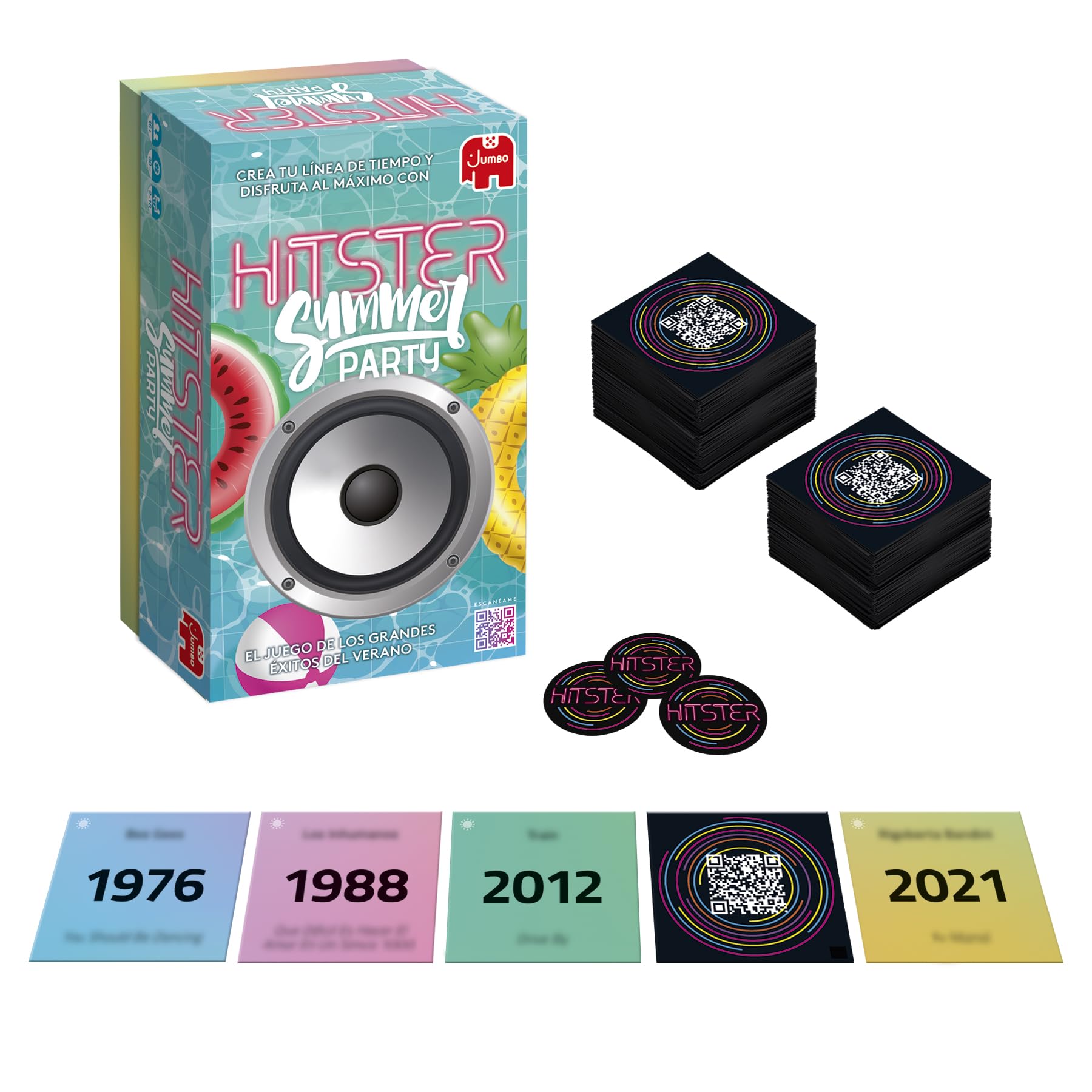 Hitster 100% En Español – Juego De Cartas Musical Con App Gratuita, Más De 300 Éxitos De 100 Años, Para 2 A 10 Jugadores Desde 16 Años