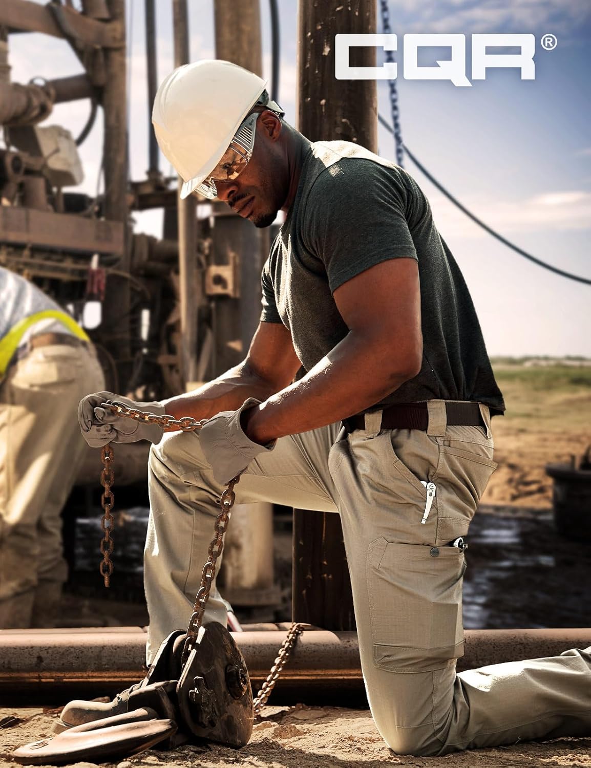 CQR Men's Quick Dry Work Pants, Water Resistant Outdoor Tactical Pants, Lightweight Stretch Cargo Hiking Pants - Image 3