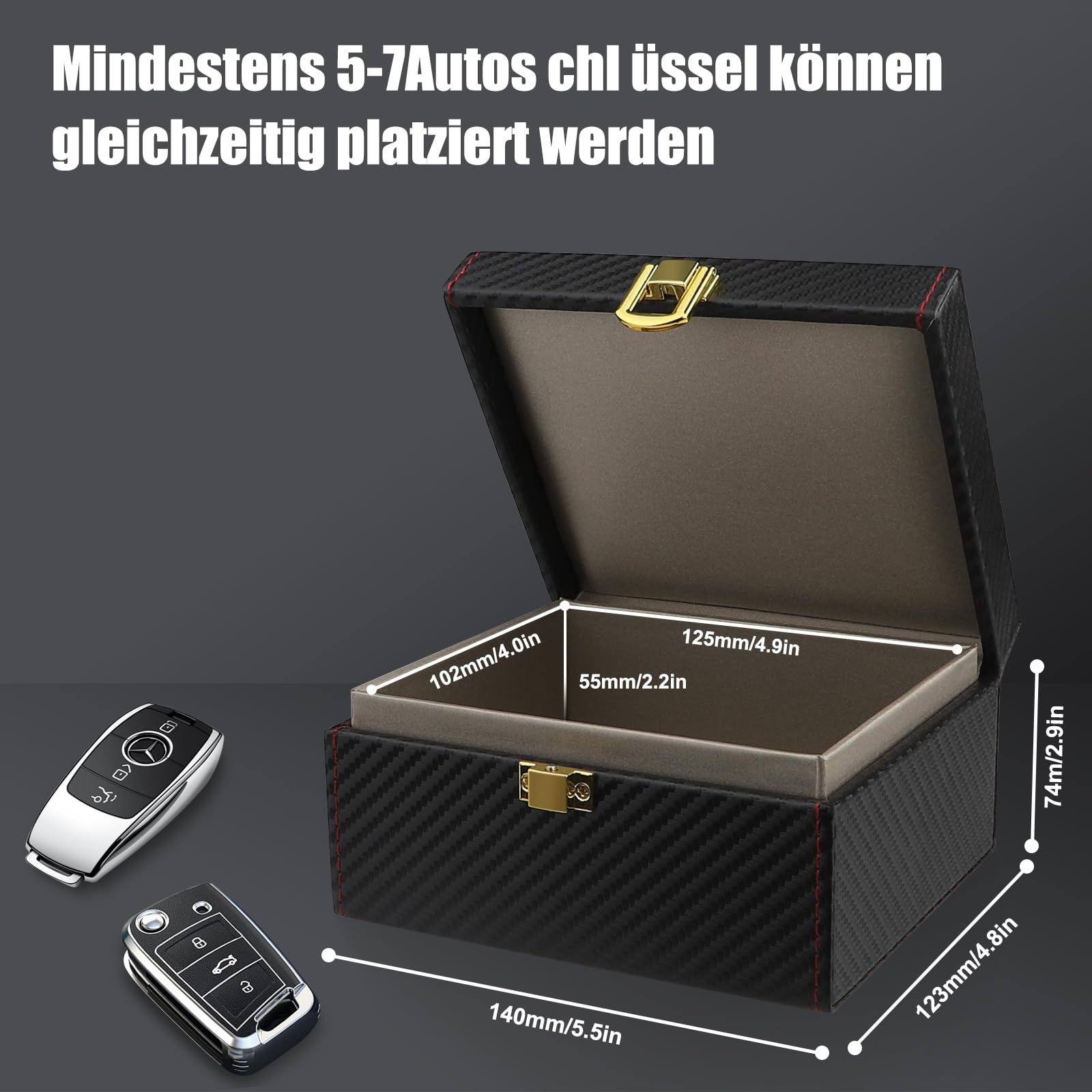 Diyife Keyless Go Faraday Box für Autoschlüssel, RFID Signal Blocker, Anti-Diebstahl, 14x12,3x7,4cm