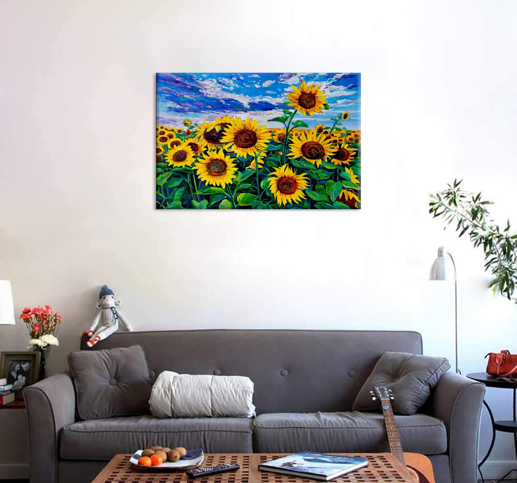 Amazon.co.jp: アートパネル 絵画 ひまわり 風景油絵 ポスター 花の