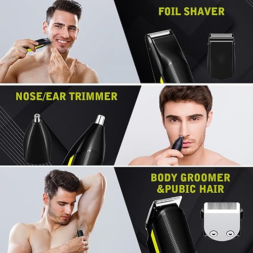 Miniatura 3 de FADEKING Recortadora de barba para hombres, recortadora de pelo profesional, impermeable, eléctrica, para nariz, cuerpo, cara y bigote, cortadora de
