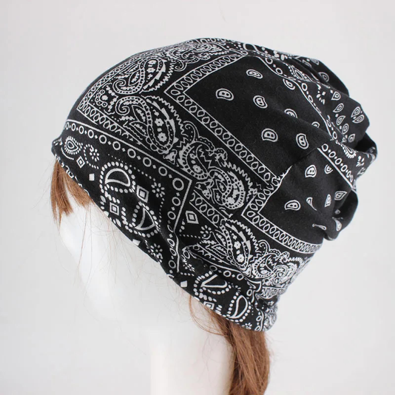 SiVaji Casquettes Bonnets Chapeaux Bonnet Tricoté Floral Bonnets Automne Chaud Coton Chapeau Filles Double Utilisé Beauté Écharpe Skullies