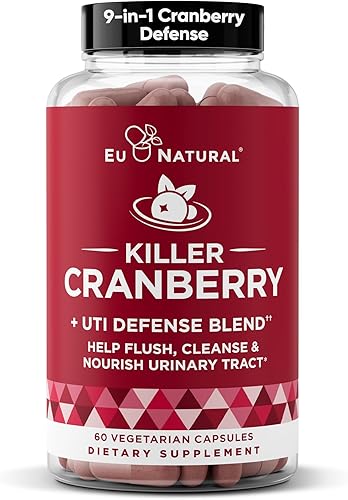 9 en 1 Killer Cranberry Pills para mujeres – Mezcla UTI Defense con ingredientes clínicamente estudiados – Suplemento de 9 extractos del tracto