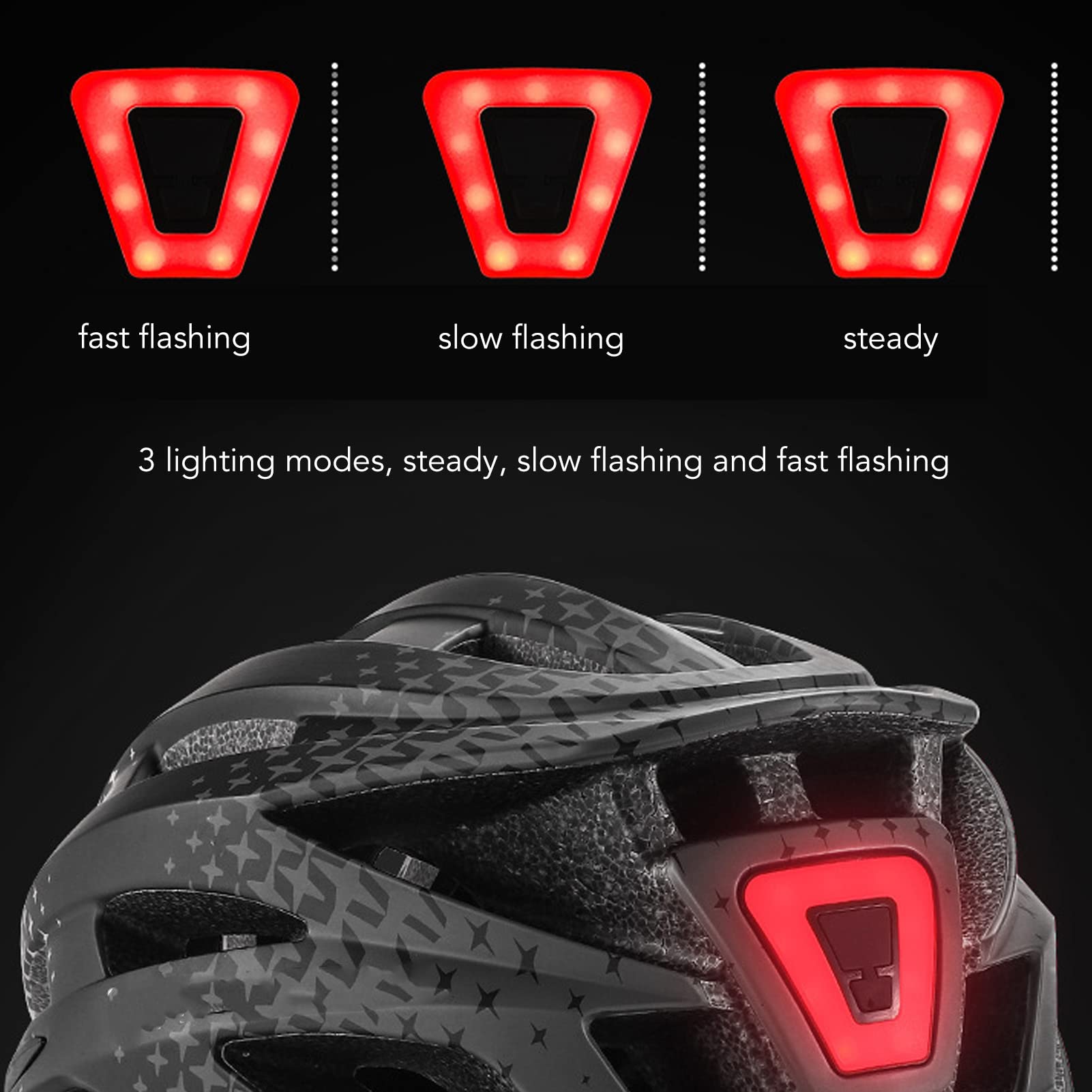Focket Fahrradhelm mit LED-Sicherheitsrücklicht, Leichter Fahrradhelm für Erwachsene mit Brille, Mountainbike-Helm mit Einstellrad, 