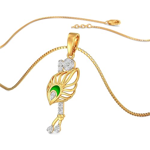 18k (750) Yellow Gold and Diamond Pendant for Girls