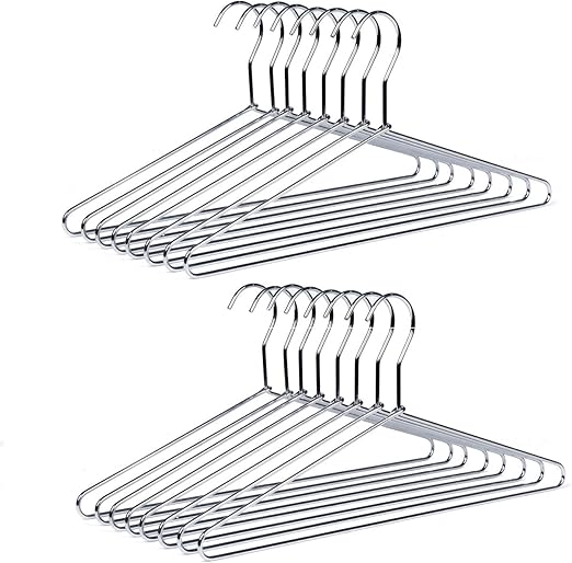 Amber Home Heavy Duty Metal Shirt Coat Hangers 20 Pack