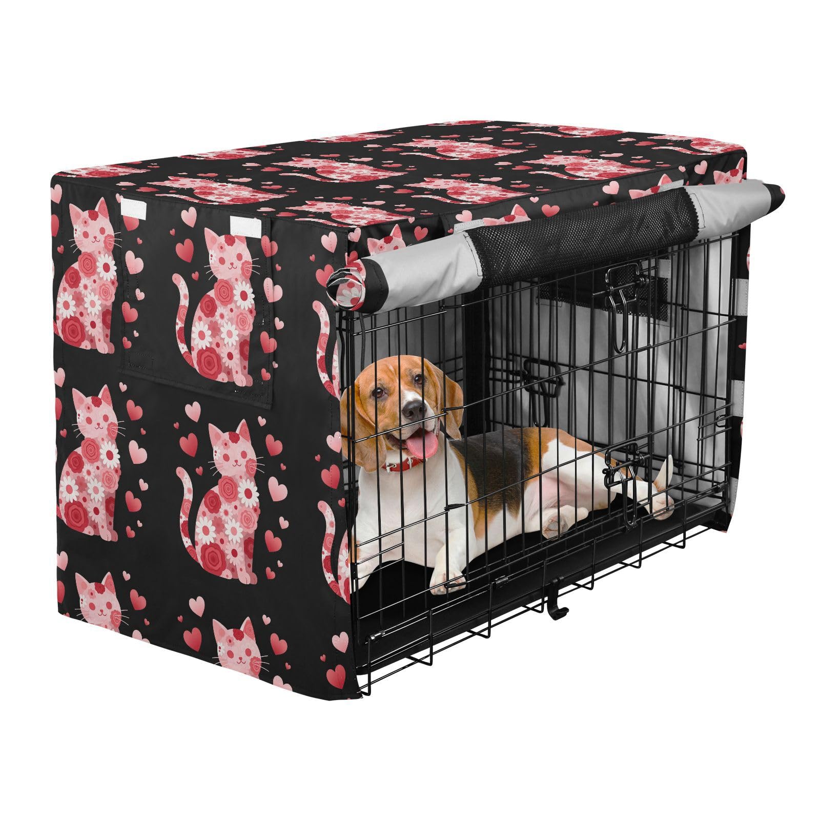Housse de cage métallique intérieure lavable blush floral L