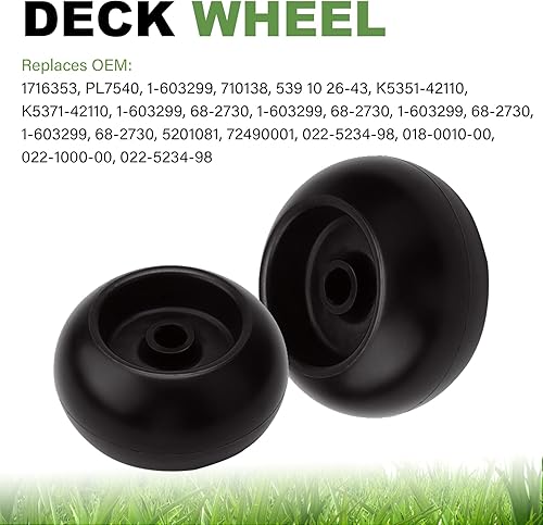 Miniatura 3 de 1-603299 - Rueda de cubierta anticuero cabelludo para Bad Boy 022-5234-98 Exmark 103-4051 103-7263 Toro 1-603299 Husqvarna 5391026-43 Many Bore 5/8