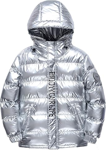 Metallic Padded Coats Boys Buy Red Tape Kids Metallic Grey Hooded