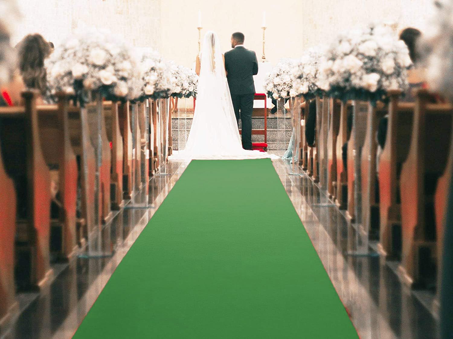 MadeInNature - Alfombra de moqueta multiusos para eventos: exposición, aniversario, gala - Ignífuga - Alfombra reutilizable (Verde 2x5m)