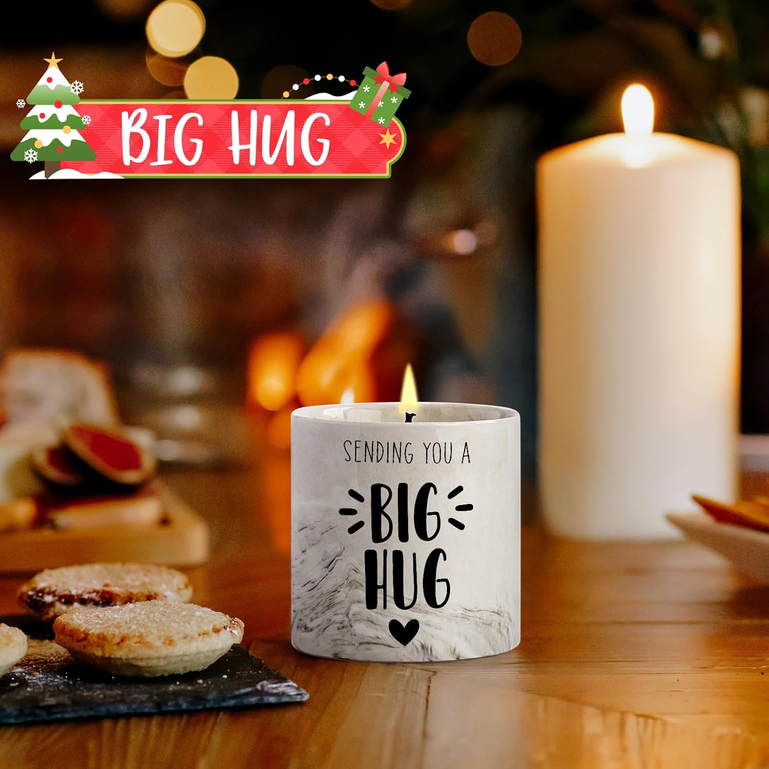 Thinking of You Gift Candles for Women Sending You A Big Hug in A Jar Candle Gifts for Best Friends Get Well Soon Cheer Up Comfort Gifts for Sick Miss You Lavender Scented Candles for Mothers 6oz - Image 8